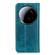 Etui z klapką do Xiaomi 15 Ultra, Split Leather, zielone