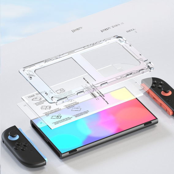 2x Szkło Hartowane z Ramką Instalacyjną do Nintendo Switch 2