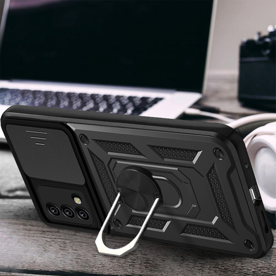 Etui pancerne do Oppo A74 4G, CamShield Slide, czarne