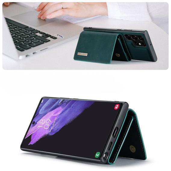 Etui do Samsung Galaxy S23 Ultra, DG.MING 2in1, zielone
