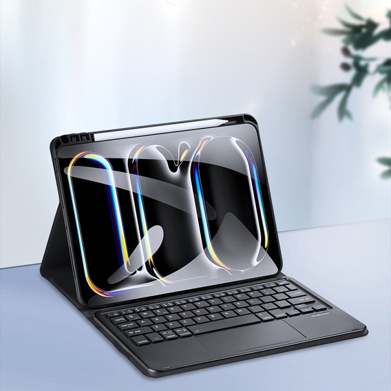 Etui z klawiaturą do iPad Pro 11" 2024 (5 gen.), Dux Ducis TouchPad Leather Pen Slot, czarne