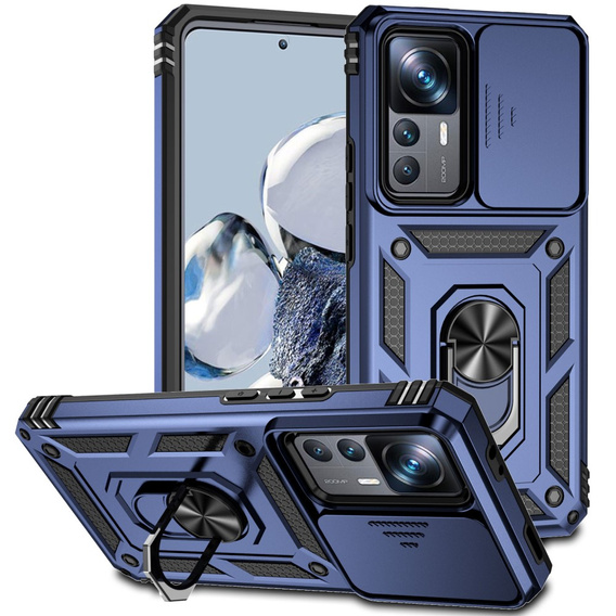 Etui pancerne do Xiaomi 12T 5G / 12T Pro 5G, CamShield Slide, granatowe