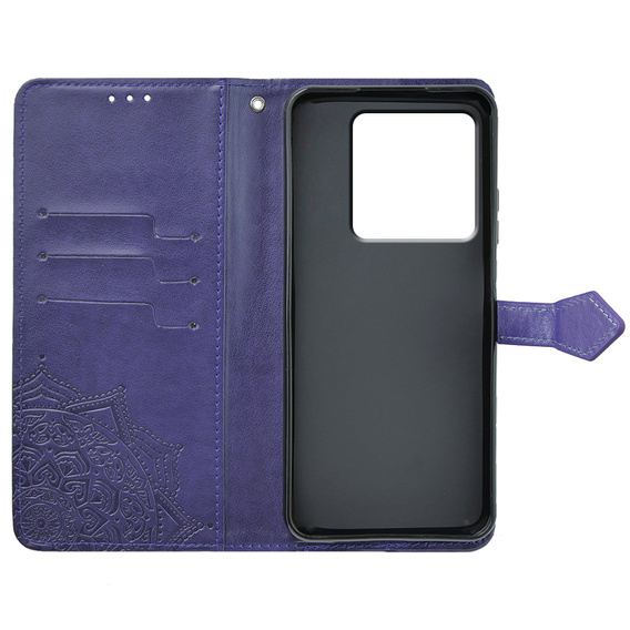Etui z klapką do Xiaomi Poco X6 5G, Mandala, fioletowe