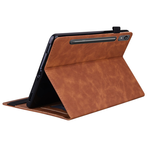 Etui do Lenovo Tab P12, Classic, z miejscem na rysik, brązowe