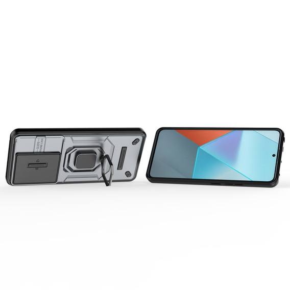 Etui KickStand Camera Lens do Xiaomi Redmi Note 13 Pro 5G, szare