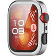 2w1 Etui silikonowe z osłoną ekranu do Huawei Watch Fit 4 – lekka ochrona wyświetlacza i boków - srebrne