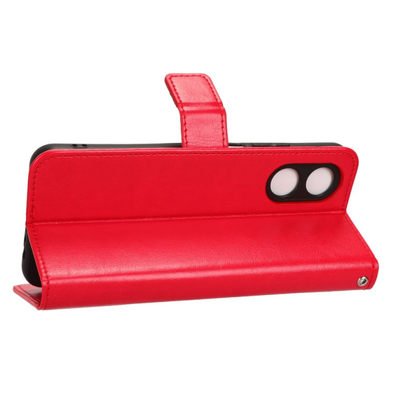 Etui z klapką do Oppo A17, Crazy Horse Wallet, czerwone