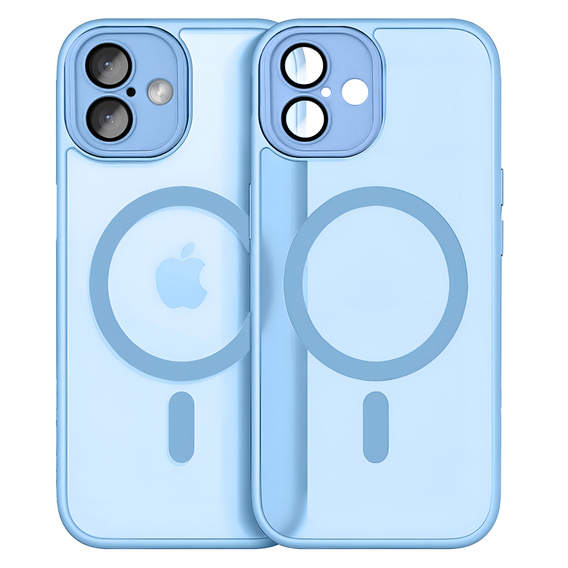 Etui do iPhone 16, do MagSafe, ERBORD Matt Case, niebieski + Szkło na ekran