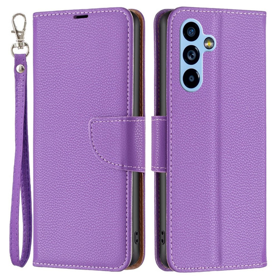 Etui z klapką do Samsung Galaxy A54 5G, Wallet Litchi Magnet, fioletowe
