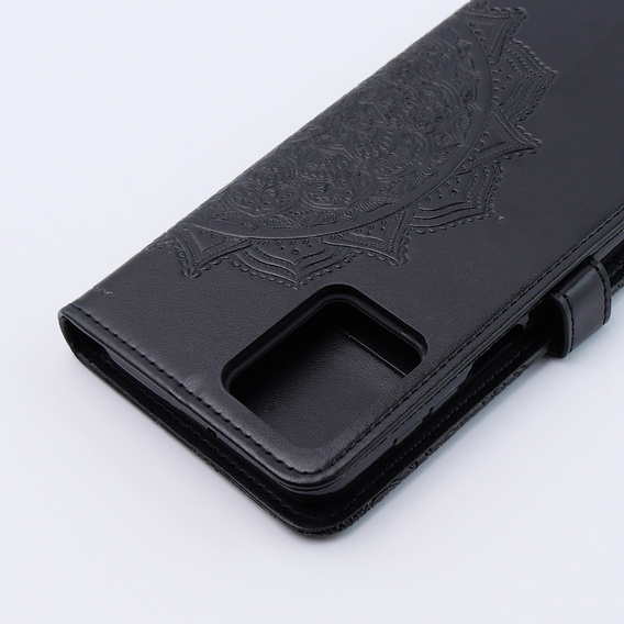 Etui z klapką do Motorola Moto G54 5G, Mandala, czarne
