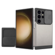 Pancerne etui do MagSafe na Galaxy S24 Ultra, ERBORD MagProtect Cam Slider, szare gunmetal