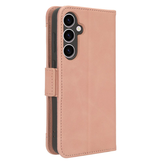 Etui z klapką do Samsung Galaxy S23 FE, Card Slot, różowe