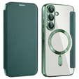 Etui z klapką do Samsung Galaxy A36 5G, RFID Wallet MagSafe z ochroną aparatu, zielone