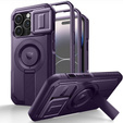 Dexnor Magnet Case – etui do iPhone 14 Pro z osłoną aparatu i podstawką - fioletowe