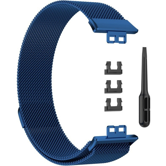 Pasek Bransoleta Milanese do Huawei Watch Fit, Granatowy