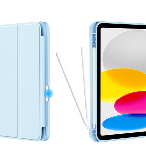 Etui do iPad 11" 2025 A16 (11 gen.) / iPad 10.9" 2022 (10 gen.), Smart Pencil, z miejscem na rysik, niebieskie