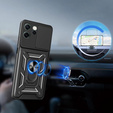 Etui pancerne do Oppo Reno 14F, z ochroną aparatu, z podstawką, czarne
