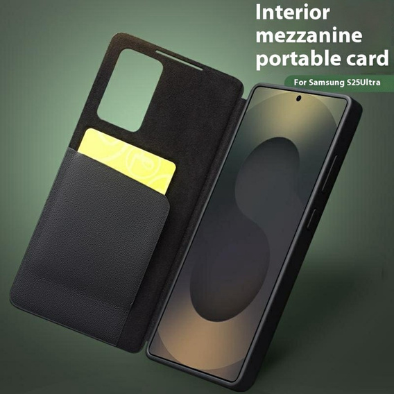 Skórzane etui z klapką QIALINO do Samsung Galaxy S25 Ultra