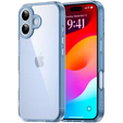 Etui do iPhone 17, z osłoną aparatu, przezroczyste z niebieskimi bokami