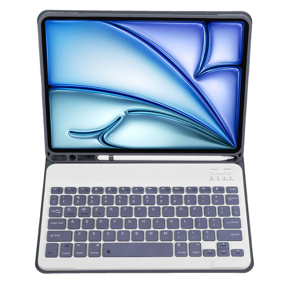 Etui z klawiaturą do iPad Air 11" 2025/2024 (7/6 gen.), Leather Pen Slot, fioletowe