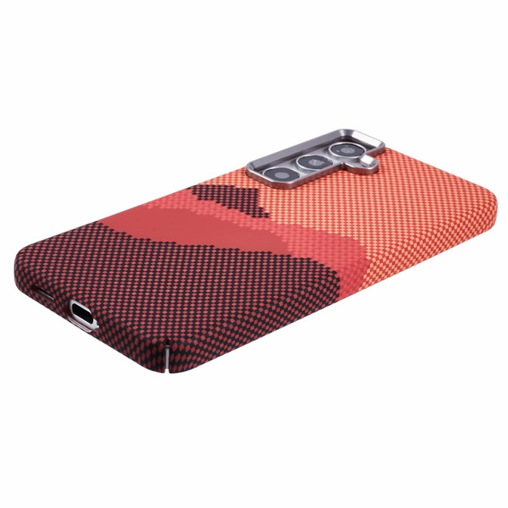 Etui do Samsung Galaxy S25, Carbon Fiber MagSafe, pomarańczowe