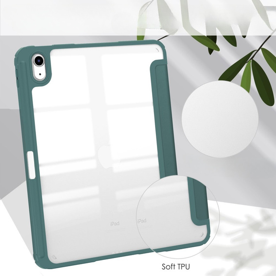 Etui do iPad 11" 2025 A16 (11 gen.) / iPad 10.9" 2022 (10 gen.), Smartcase Hybrid, z miejscem na rysik, ciemnozielone