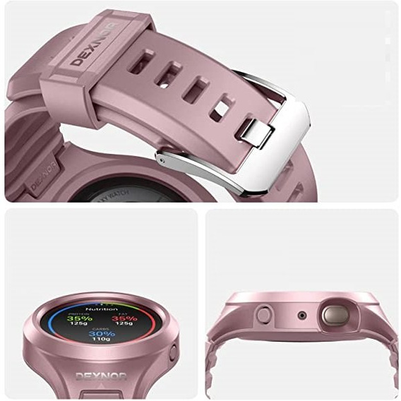 Pasek + Etui Dexnor do Samsung Galaxy Watch Active 2 44mm, z wbudowanym szkłem, różowy