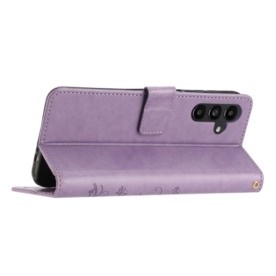 Etui z klapką do Samsung Galaxy A14 4G/5G, Butterfly, fioletowe