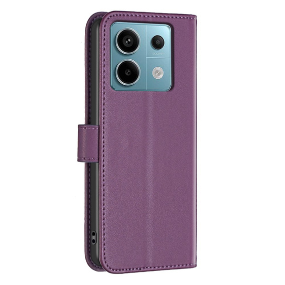 Etui z klapką do Xiaomi Redmi Note 13 Pro 4G / Xiaomi Redmi Note 14S / Xiaomi Poco M6 Pro 4G, BINFEN Wallet, ciemnofioletowe