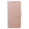 Etui z klapką do Xiaomi Poco F6 Pro, Butterfly, różowe rose gold