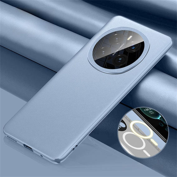 Etui do Honor Magic 7 Pro 5G, Leather Hybrid MagSafe, niebieski