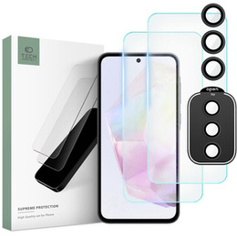 2x Szkło Tech-Protect + szkło na aparat, Supreme set, do Samsung Galaxy A15 4G/5G, Przezroczyste