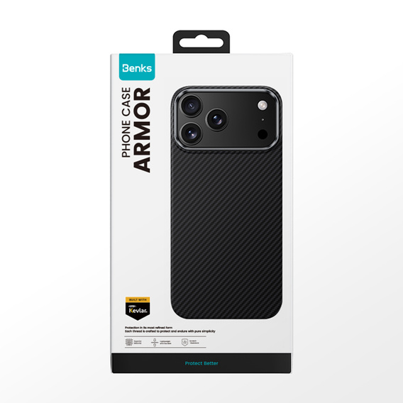 Etui BENKS Kevlar Armor Air Carbon Fiber 600D A070 do MagSafe do iPhone 17 Pro Max