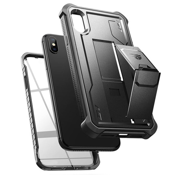 Etui pancerne do iPhone X / XS, Dexnor Full Body, czarne