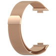 Bransoleta Milanese + 2w1 Etui + Szkło Hartowane do Huawei Watch Fit 3, Różowe złoto