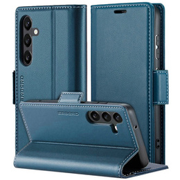 Etui do Samsung Galaxy A55, ERBORD Glossy Litchi, portfel z klapką, niebieskie