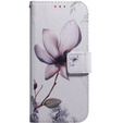 Etui z klapką do Oppo A17, Wallet, Flower białe
