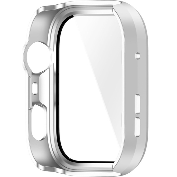 2w1 Etui z twardą ramką i szkłem hartowanym do Huawei Watch Fit 4 Pro - srebrne