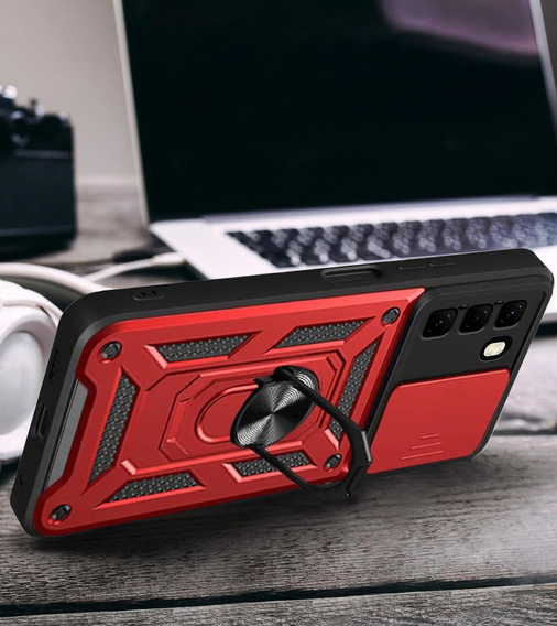 Etui pancerne do Infinix Hot 50 Pro 4G, CamShield Slide, czerwone