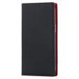 Etui z klapką do iPhone 14 Plus, Litchi Skin Grain, czarne