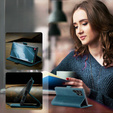 Etui CASEME do Samsung Galaxy S22 Ultra, Leather Wallet Case, zielone