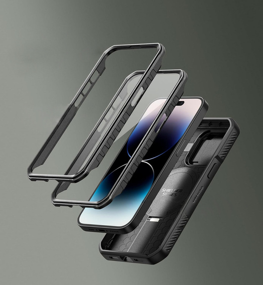 Dexnor Magnet Case – etui do iPhone 14 Pro z osłoną aparatu i podstawką - czarne
