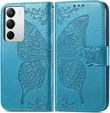 Etui z klapką Butterfly do Realme C71 – eleganckie i funkcjonalne, niebieskie