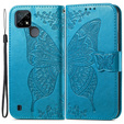 Etui z klapką do Realme C21Y / C25Y, Butterfly, niebieskie