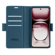 Etui do Oppo Reno 12, ERBORD Glossy Litchi, portfel z klapką, niebieskie