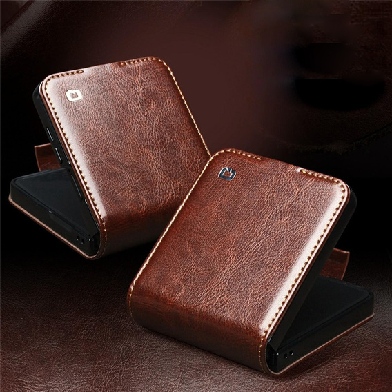 Skórzane etui portfelowe brązowe do Samsung Galaxy Z Flip7
