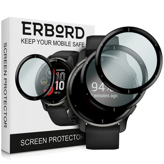 2x Szkło Hybrydowe ERBORD do Garmin Venu 2 Plus