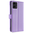 Etui z klapką do Motorola Moto G04 / G24 / G24 Power, Wallet Zipper Pocket, fioletowe