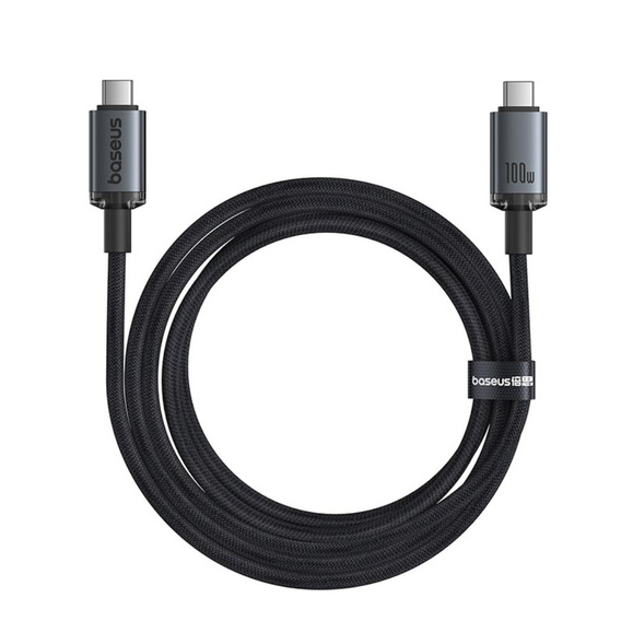 Baseus Crystal Shine – przewód USB‑C 100 W, 1,5 m - czarny