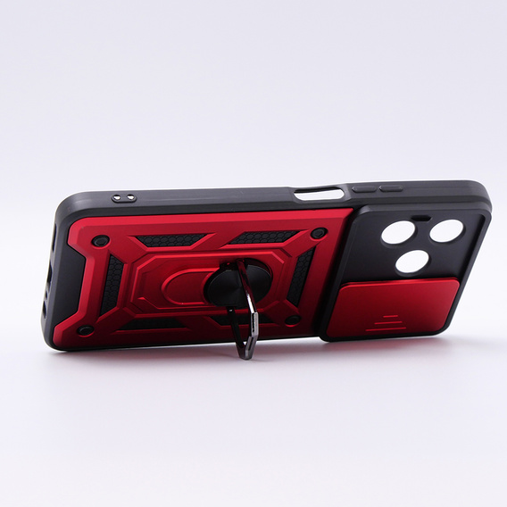 Etui pancerne do Oppo A98 5G, CamShield Slide, czerwone